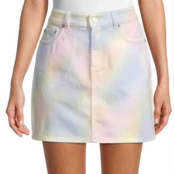 Ganni Tie-Dye Print Mini Skirt Summer - Picture 1 of 8